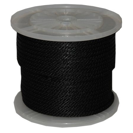 T.W. Evans Cordage Co. 5/8. x 200 ft. Solid Braid Multi-Filament Polypropylene Derby Rope Black 98018